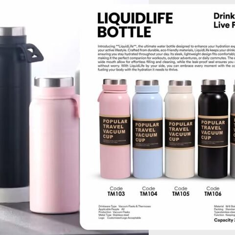 LiquidLife Stainless Steel Insulated Bottle – 350ml – Keeps Drinks Hot or Cold for 24 Hours