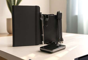 Premium Office Gift Set –  Leather Notebook + Pen + Elegant Gift Bag