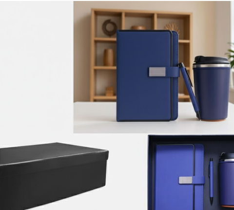 Premium Business Gift Set – Thermal Mug, Notebook & Metal Pen – Luxury Corporate Gift Box