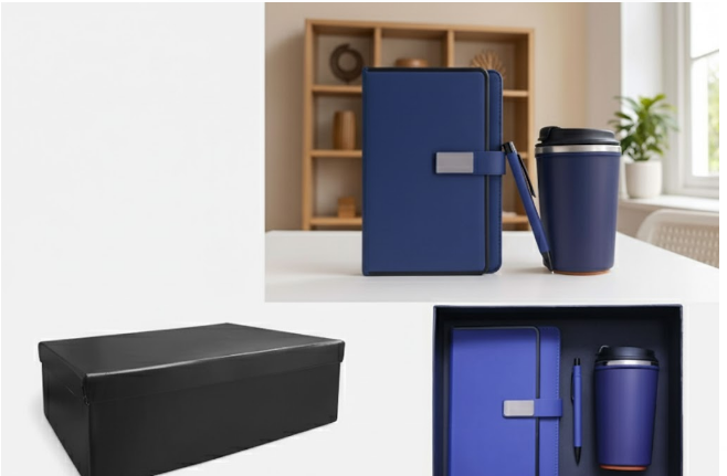 Premium Business Gift Set – Thermal Mug, Notebook & Metal Pen – Luxury Corporate Gift Box