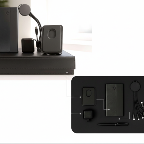 Tech Gift Set – Power Bank, Pen & 3-in-1 Charging Cable – Luxury Box