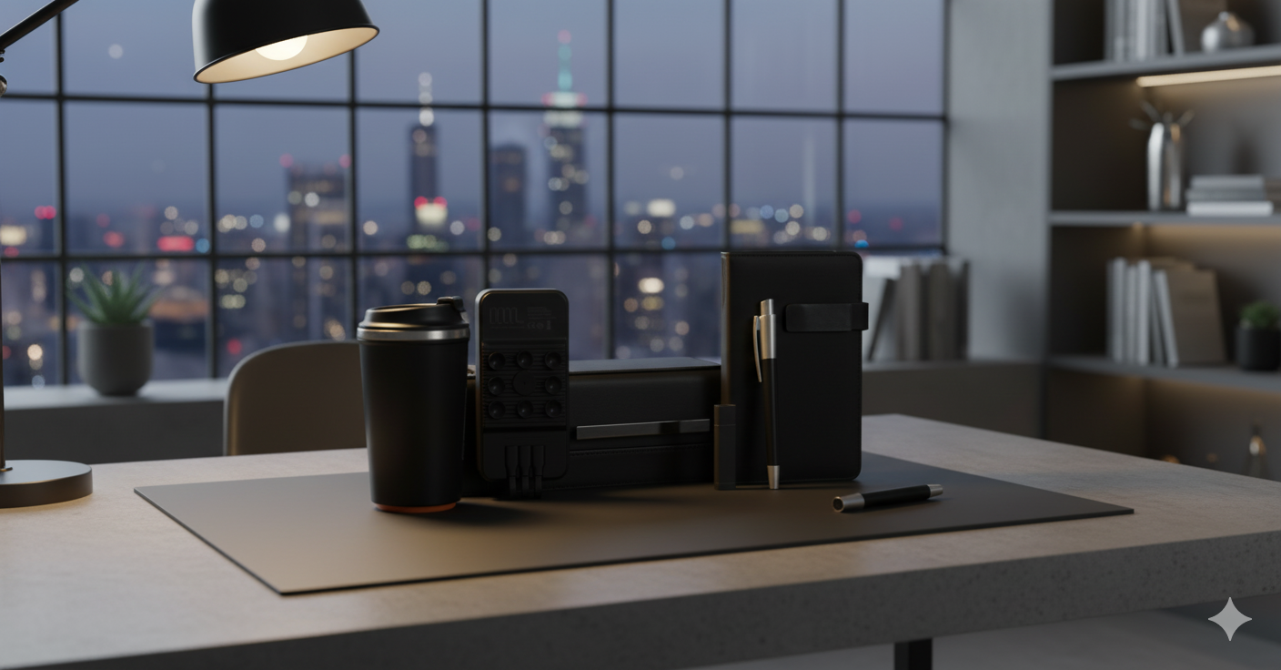 Standard VIP Gift Set – Thermal Mug, Smart Pen, Notebook & Power Bank – Elegant Corporate Gift Box