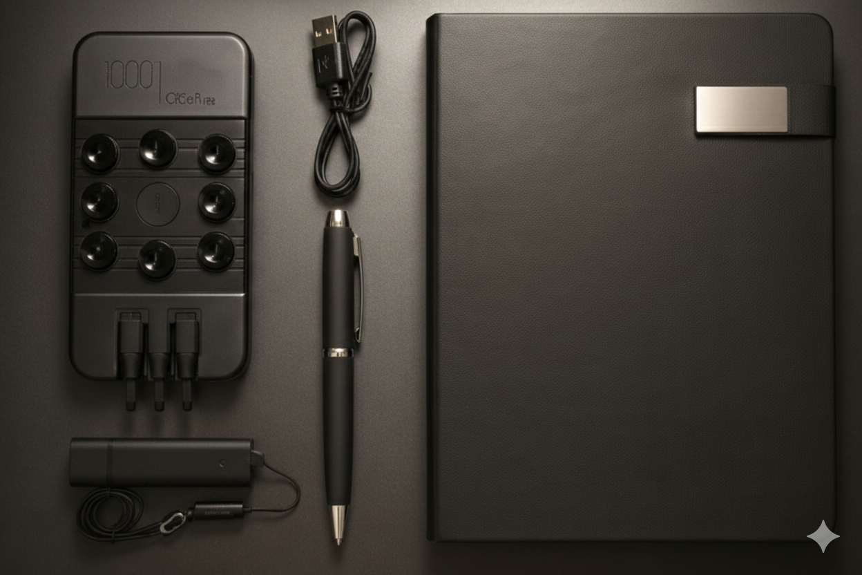 Business Standard Gift Set – Power Bank, USB Flash Drive, Smart Pen & A5 Notebook – Premium Corporate Box