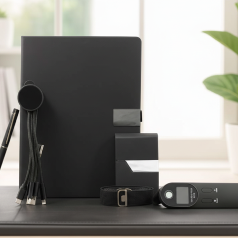 Executive Gift Set with Notebook, Pen, Card Holder , Charging Cable& Digital Luggage Scale