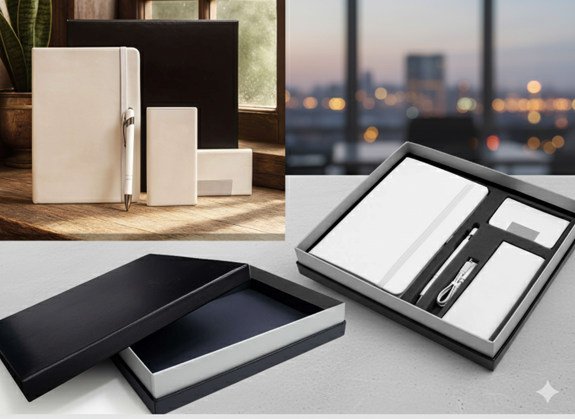 Business Gift Set with Notebook, Power Bank, Pen & Card Holder – Premium Executive Collection