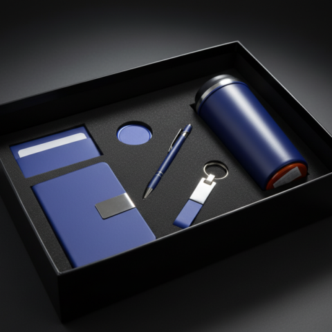 Executive Gift Set with Thermal Mug, Notebook, Pen, Card Holder, Keychain & Mobile Pop-Up Holder
