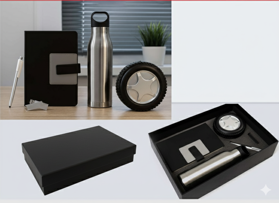 Premium Business Gift Set with Notebook, Thermal Bottle, Pen & Multifunctional Tool