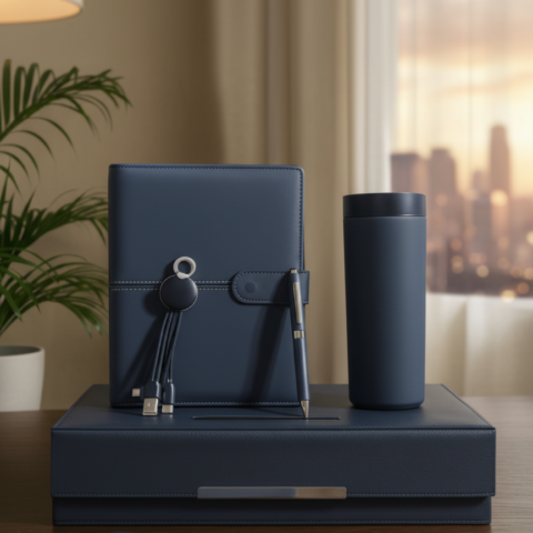 Luxury Office Gift Box – Notebook, Thermal Mug, 3-in-1 Cable & Pen