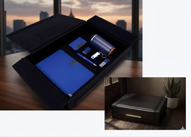 Executive Thermal Gift Set with Notebook, Pen, Flash Drive, Card Holder & Mug