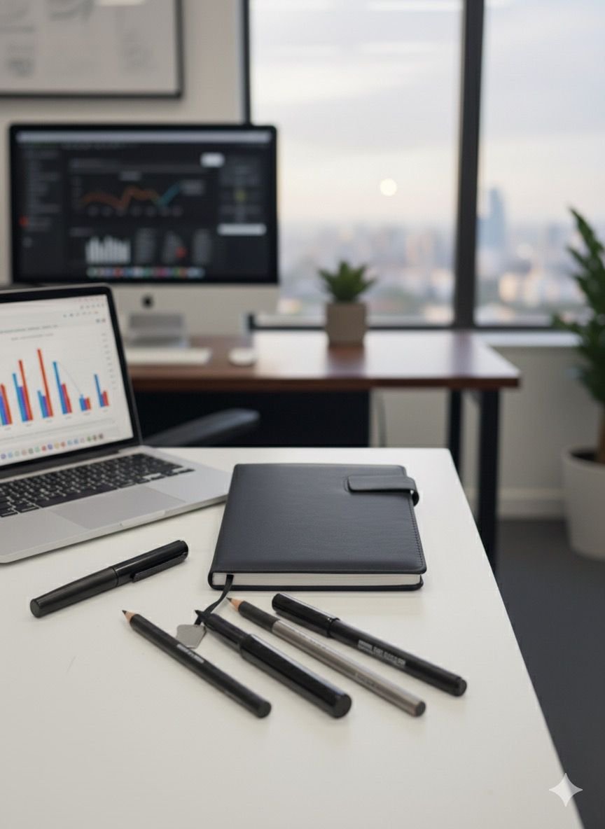 نوت بوك A5 جلد أسود فاخر – مفكرة بإغلاق مغناطيسي للتخطيط اليومي والعمل