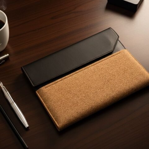 حافظة نوت بوك جلدية تنفيذية – منظم أعمال A5 قابل لإعادة التعبئة مع جيوب داخلية وإغلاق آمن