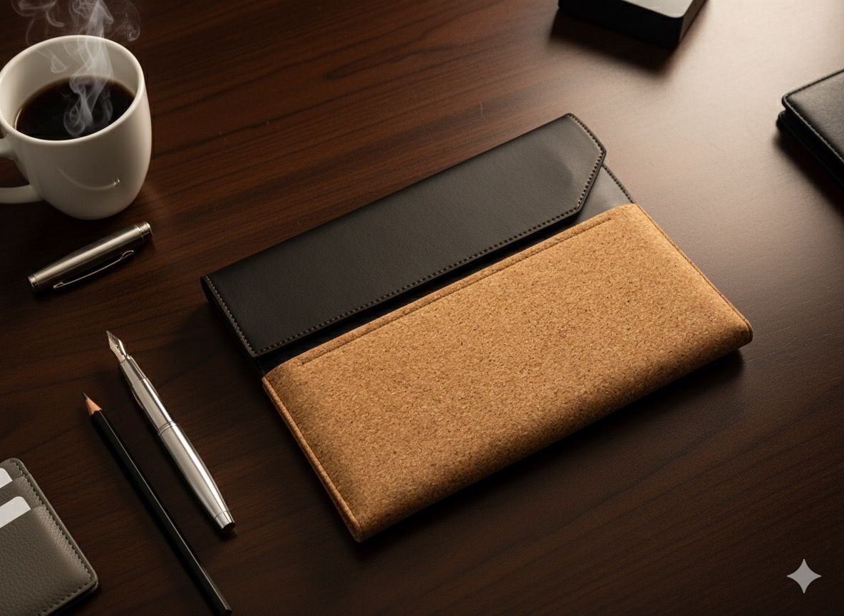 حافظة نوت بوك جلدية تنفيذية – منظم أعمال A5 قابل لإعادة التعبئة مع جيوب داخلية وإغلاق آمن