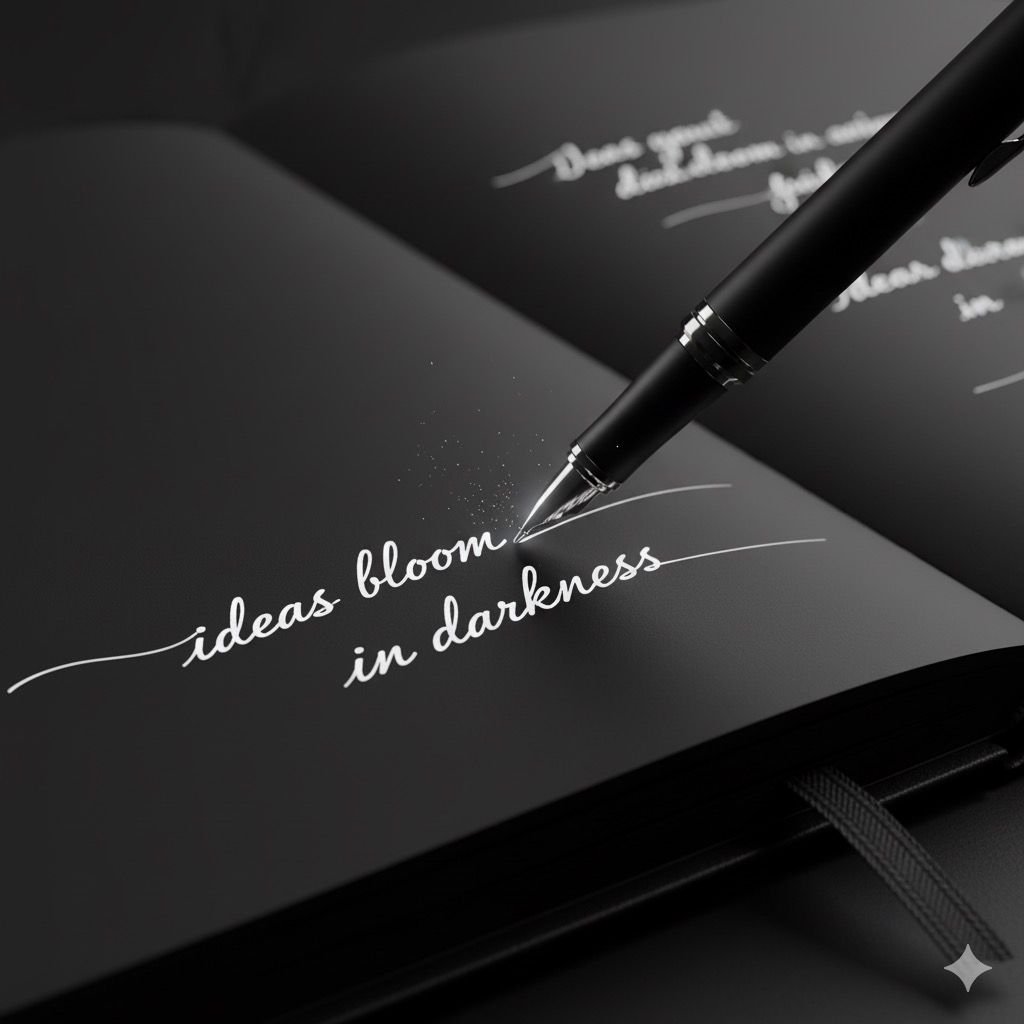Premium Black Notebook with Matching Pen – Dark Aesthetic for Modern Professionals
