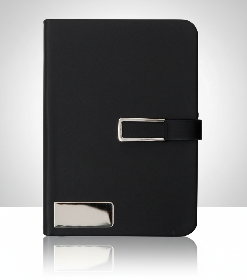 نوت بوك أسود فاخر – تصميم كلاسيكي أنيق بلمسة احترافية