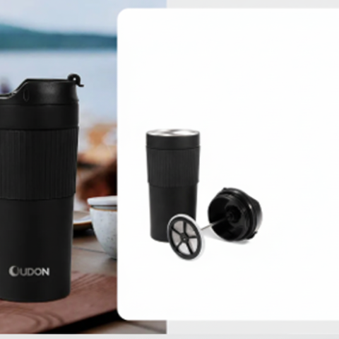 مج القهوة ستيمي (STEAMI) بالكبس 380 مل – كوب حراري ستانلس ستيل مع فرنش بريس مدمج