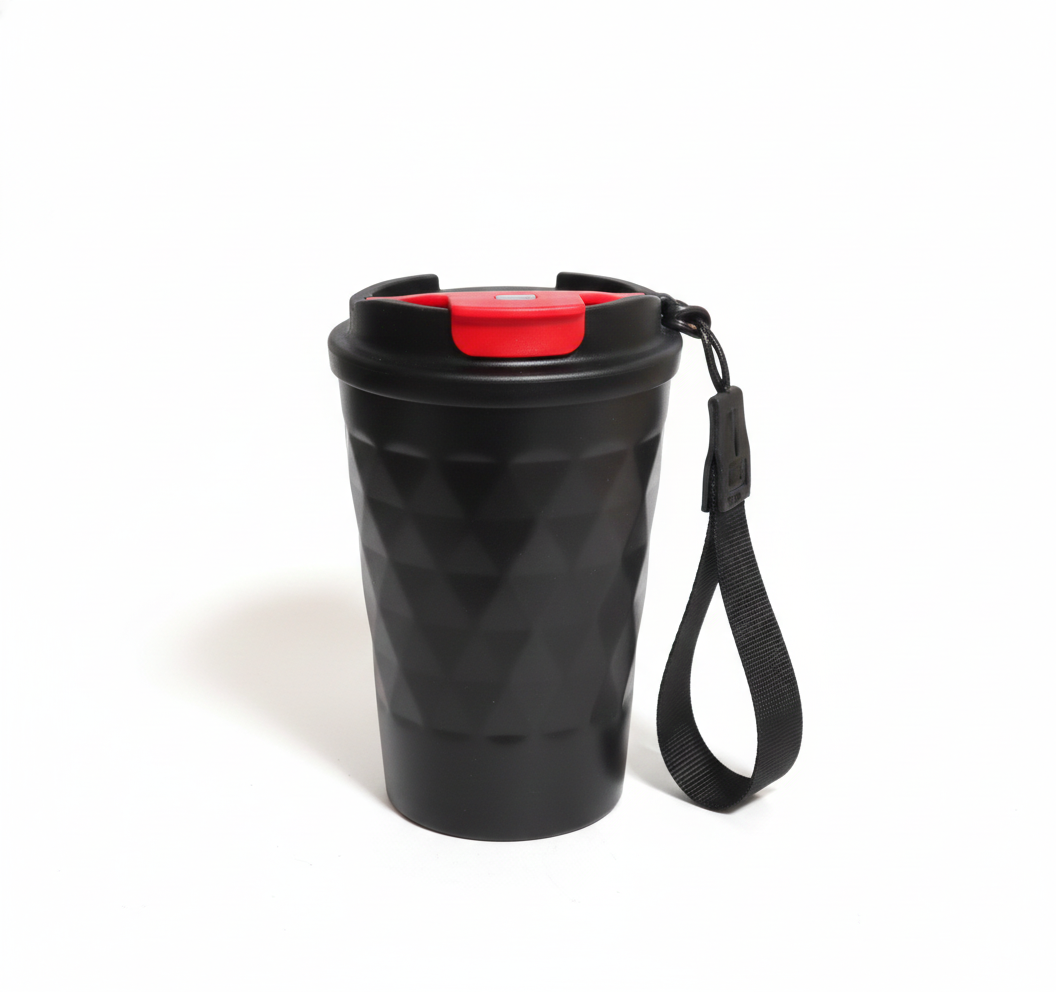 350ml Double-Wall Vacuum Insulated Thermal Mug with Anti-Leak Lid – Black