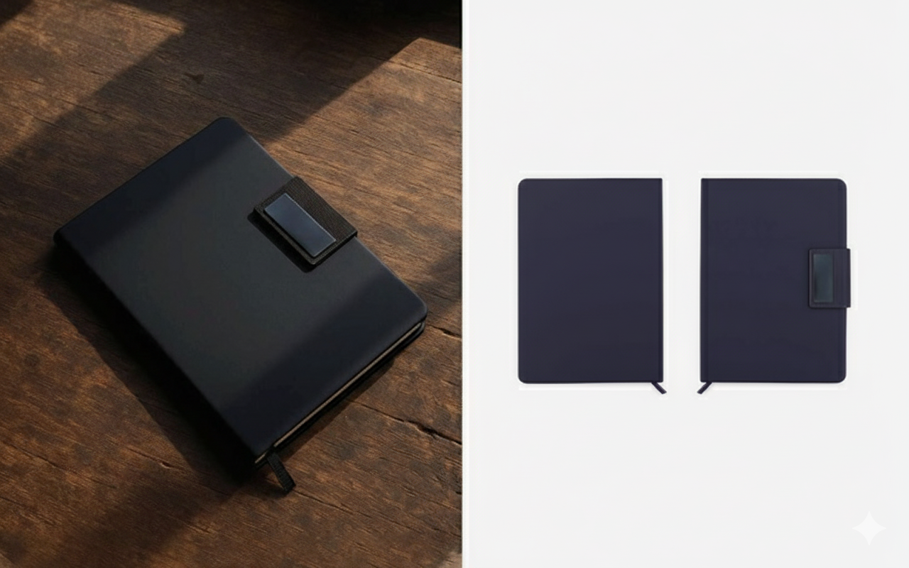 Black Leather Notebook — Premium Journal for Professionals