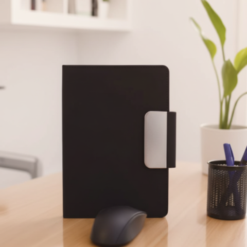 Premium Leather Notebook with Magnetic Metal Clasp — Executive Journal