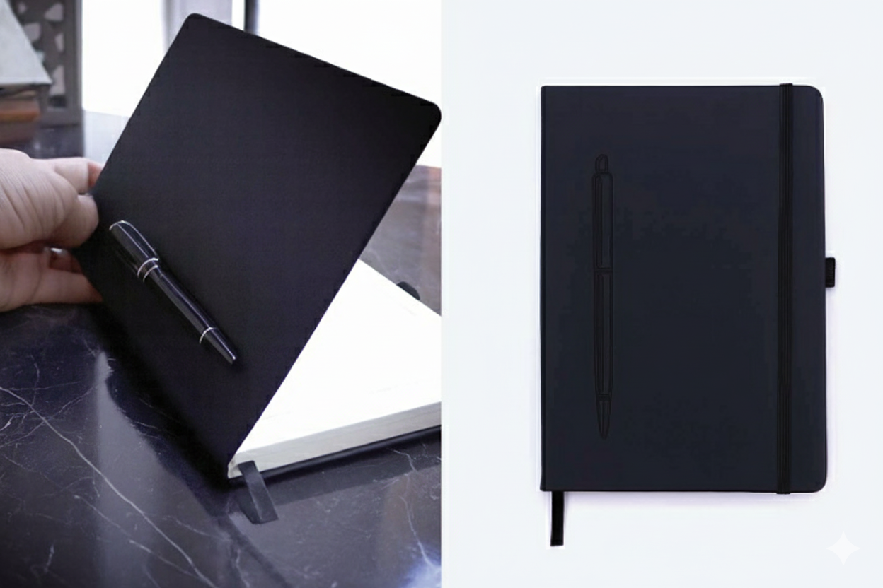 Magnetic-Closure Leather Notebook — Sleek Professional Journal