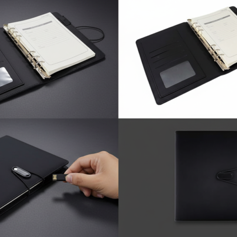 Notebook with Built-in 32GB USB Flash Memory – Smart & Elegant Design for Work or Study