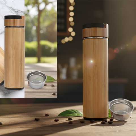 BAMBOO ESSENCE Thermal Mug – Elegant Sustainable Bamboo Design