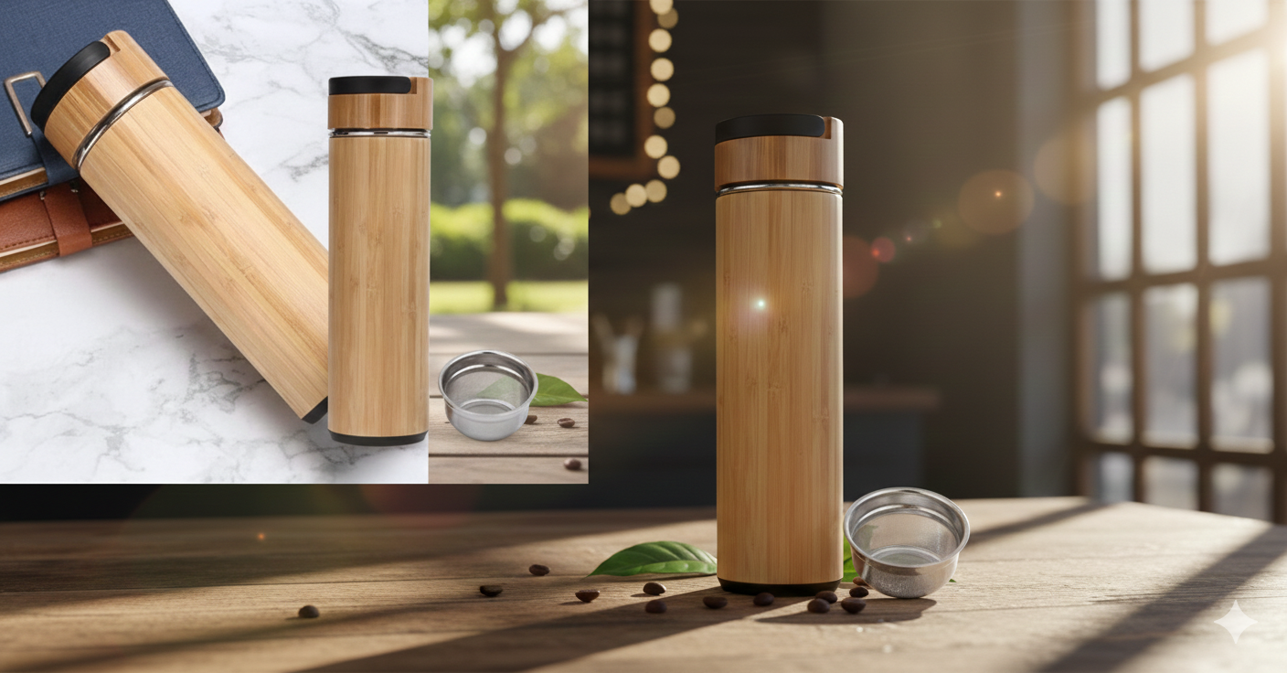 BAMBOO ESSENCE Thermal Mug – Elegant Sustainable Bamboo Design