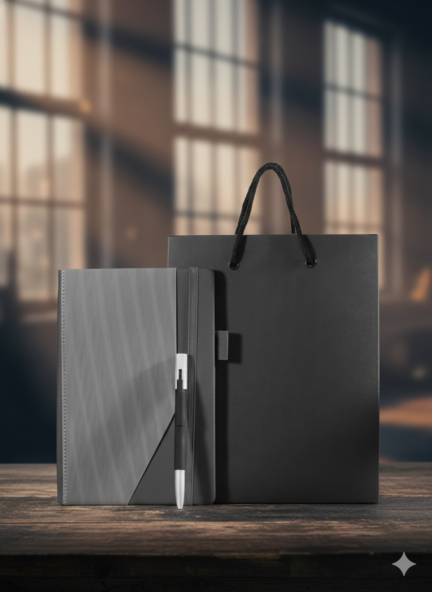 Elegant A5 Notebook Gift Set with Pen and Premium Gift Bag