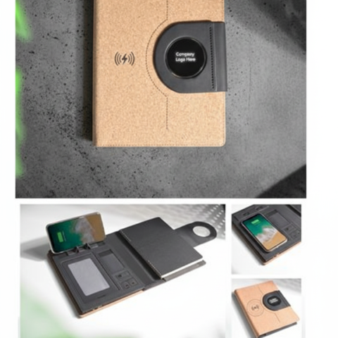 منظم نوت بوك ذكي مع باور بانك مدمج 8000mAh وشحن لاسلكي