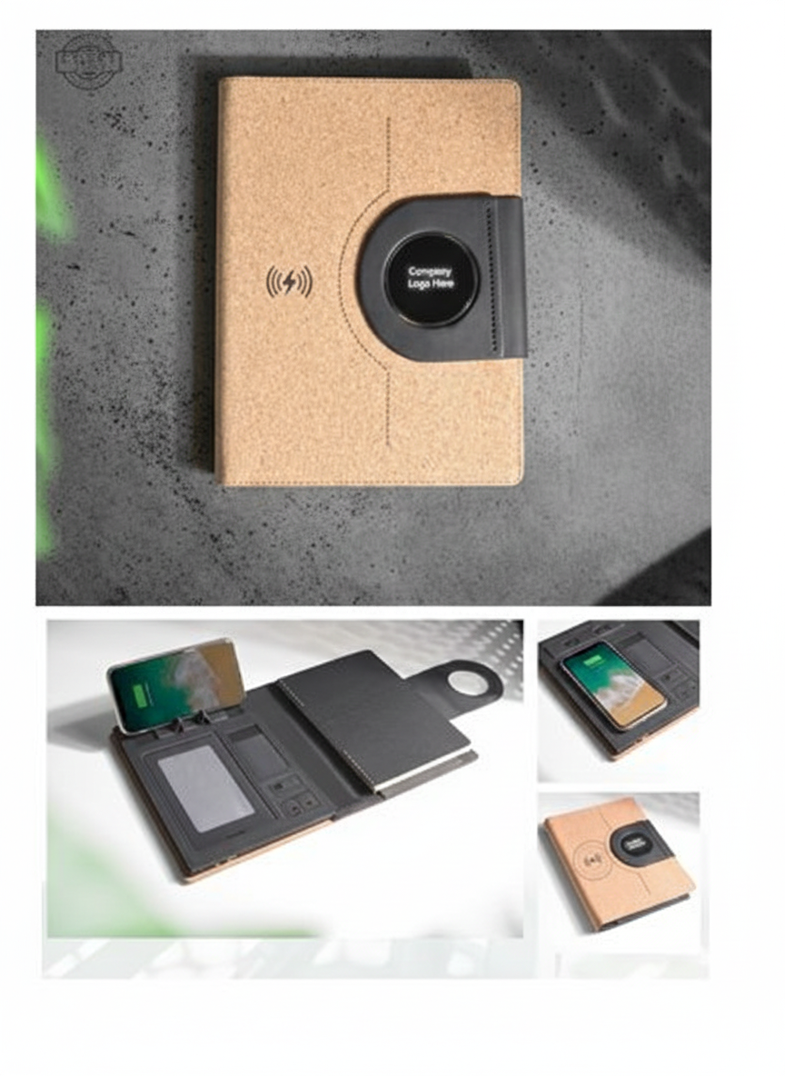 منظم نوت بوك ذكي مع باور بانك مدمج 8000mAh وشحن لاسلكي