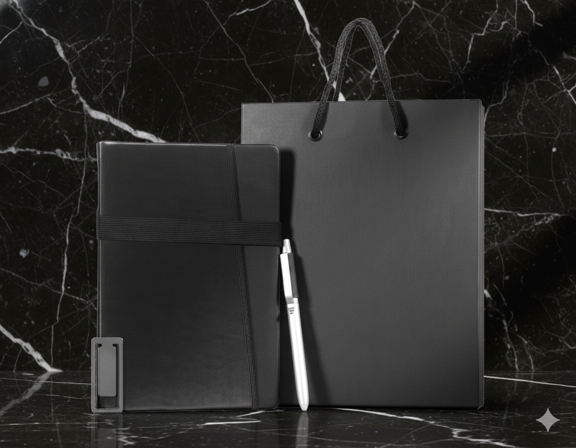 Working Notes Notebook Gift Set with Pen, and Black Gift Bag