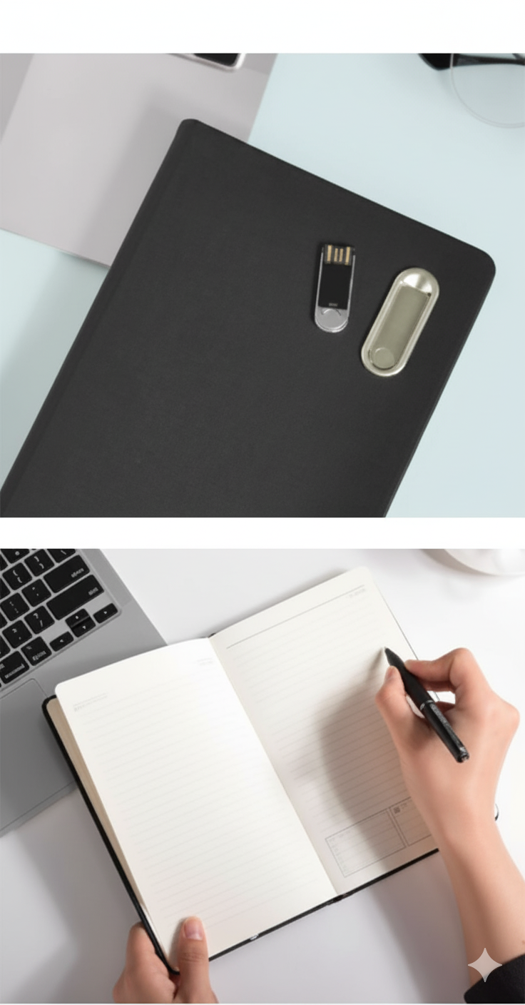 Smart Office Notebook with Built-In Flash Memory – Premium Work & Study Companion