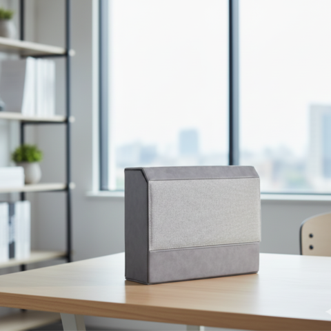 Gray Cement Stand Gift Box – Foldable Vertical Design with Magnetic Closure