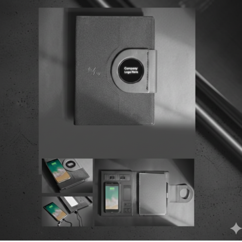 منظم نوت بوك ذكي مع باور بانك مدمج 8000mAh وشحن لاسلكي