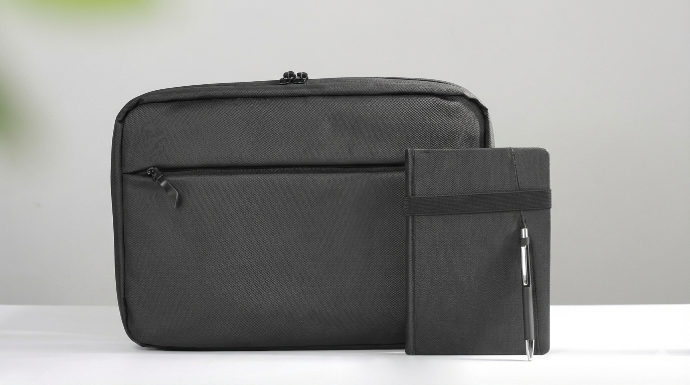 Essential Black Work Set – Elegant  Work Bag with Notebook & Pen