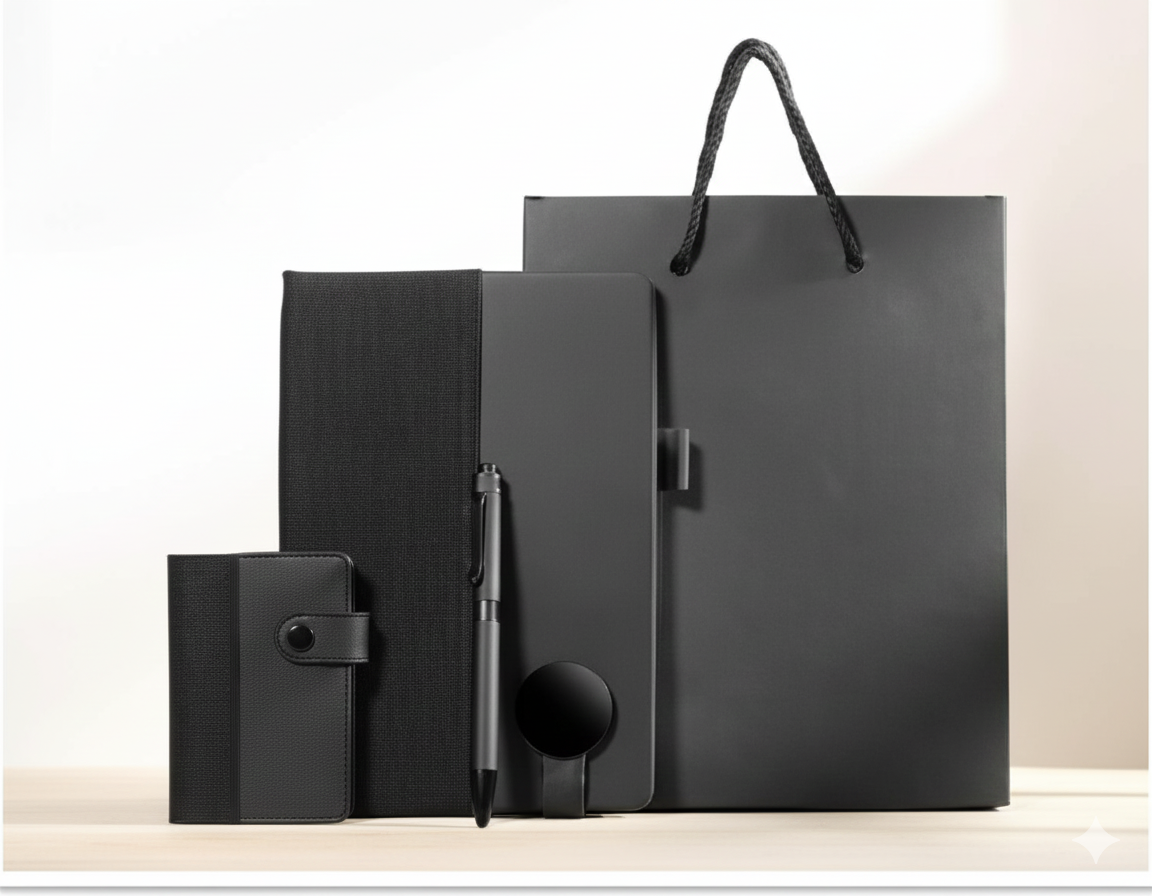 Notebook & Pen Gift Set with Gift Bag and Card Holder