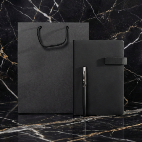 Black Notebook & Premium Pen Gift Set