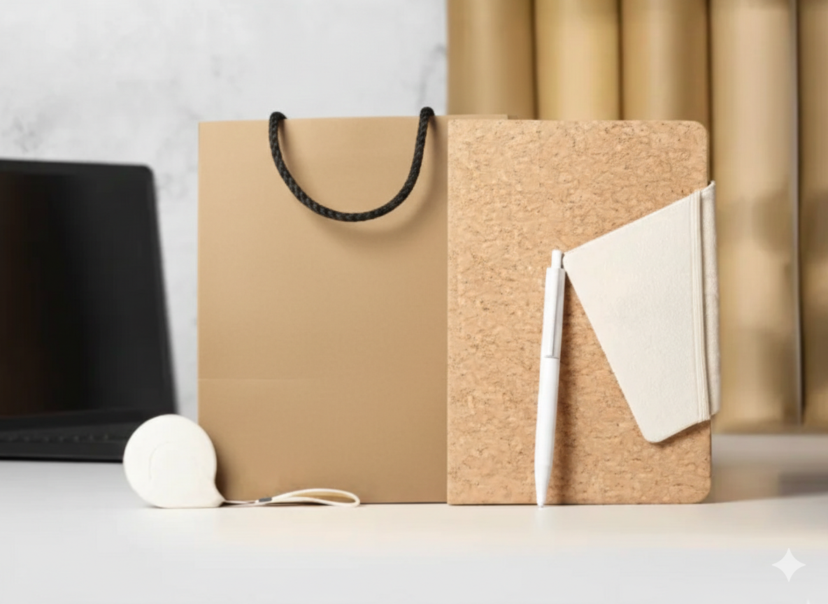 Eco-Friendly Corporate Gift Set – Kraft Paper Bag with Notebook & Pen