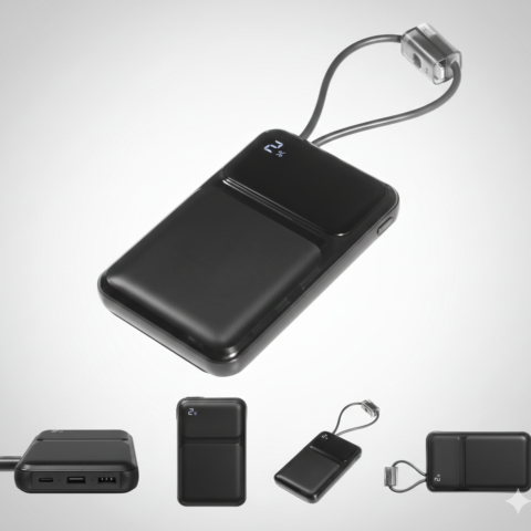 Smart Portable Power Bank with Built-in Cable – Fast & Convenient Charging