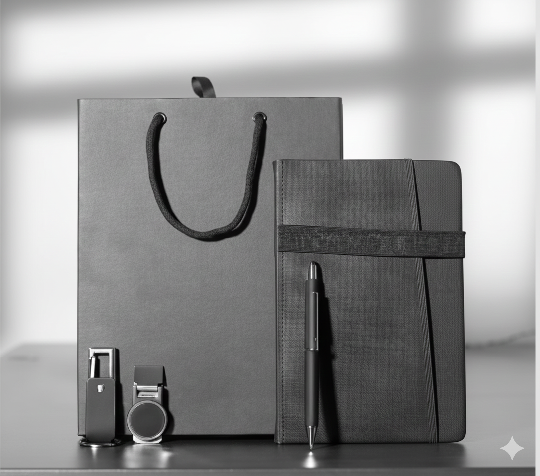 Premium Office Gift Set – Notebook, Pen & USB – Stylish Gift Bag