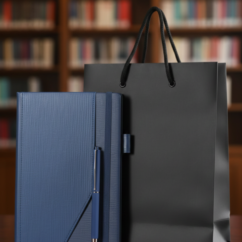 Elegant Organizer/Notebook Gift Set with Matching Pen and Premium Gift Bag