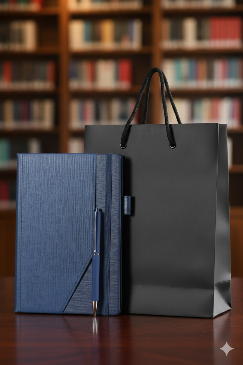 Elegant Organizer/Notebook Gift Set with Matching Pen and Premium Gift Bag