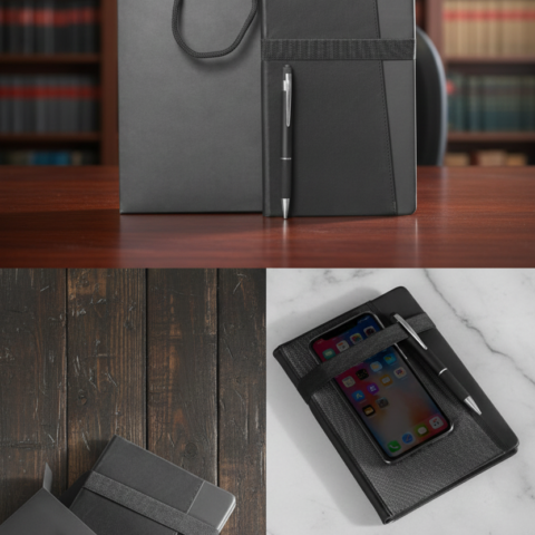 منظم جلد فاخر مع قلم وشنطة هدايا – مثالي للعمل والاستخدام اليومي