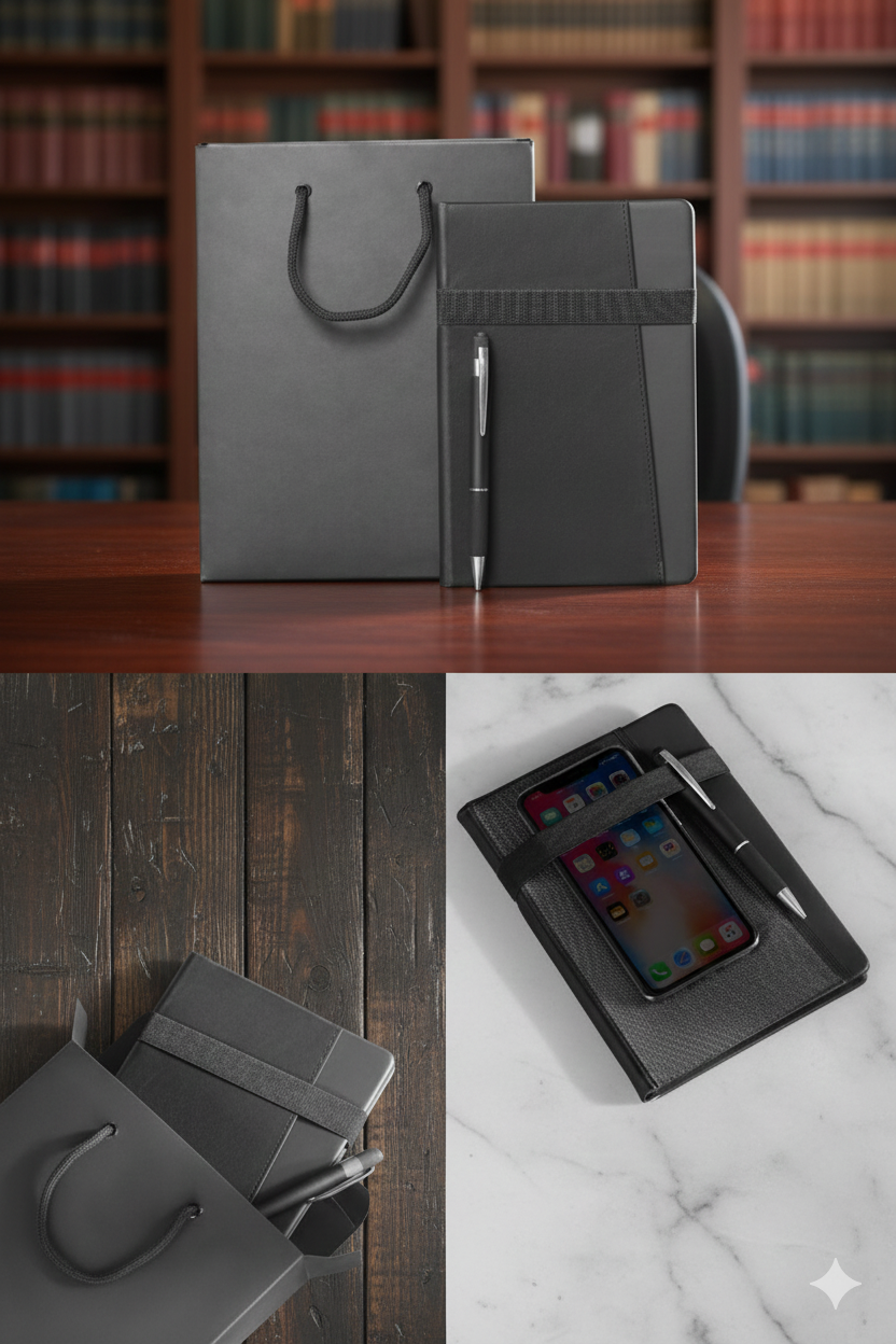 منظم جلد فاخر مع قلم وشنطة هدايا – مثالي للعمل والاستخدام اليومي